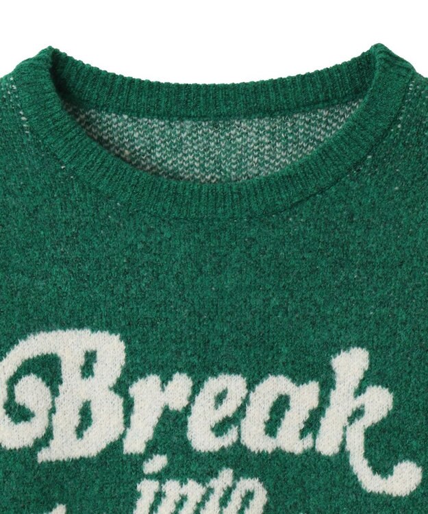 WEGO ロゴジャガードフラッフィーニット グリーン