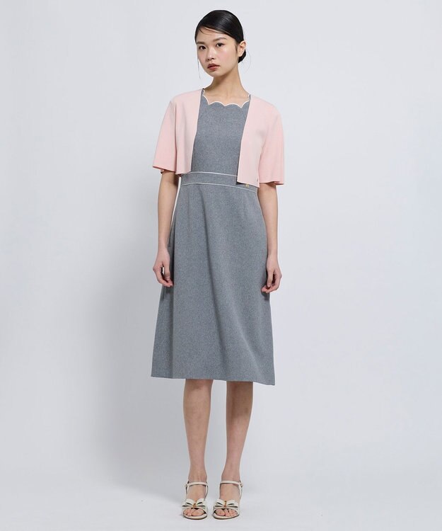 TOCCA 【松木育未さん着用】FLORAL SILHOUETTE ドレス グレー系