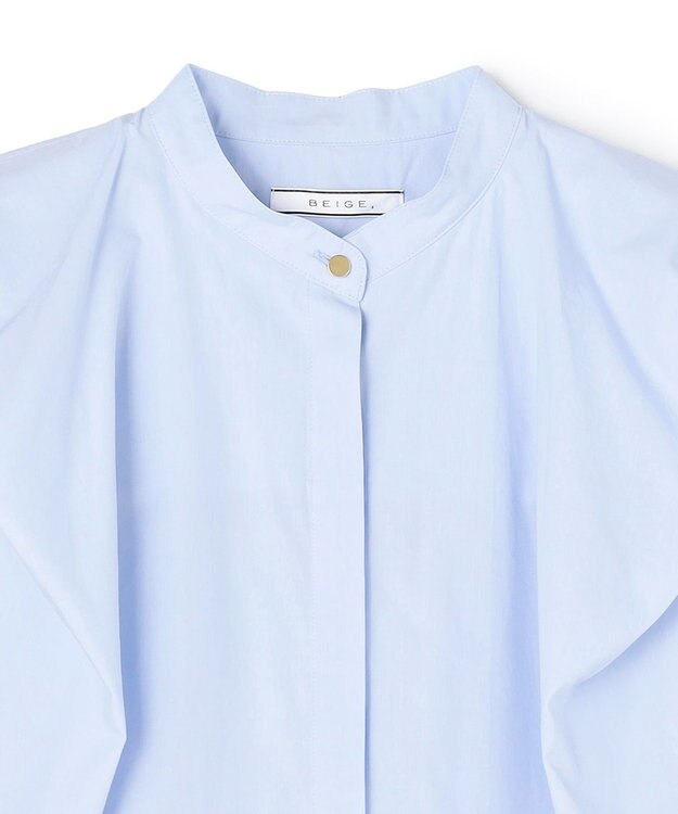 BEIGE， MALLOW / コットンタック バルーンスリーブブラウス Sax