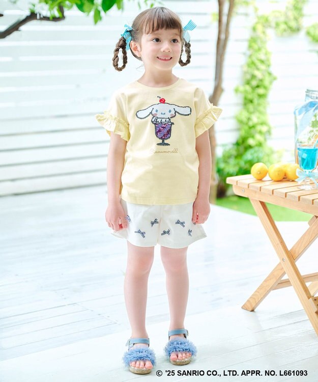 ANY KIDS 【any FAM ×サンリオキャラクターズ】ミラクルスパンコール Tシャツ シナモロール×クリーム
