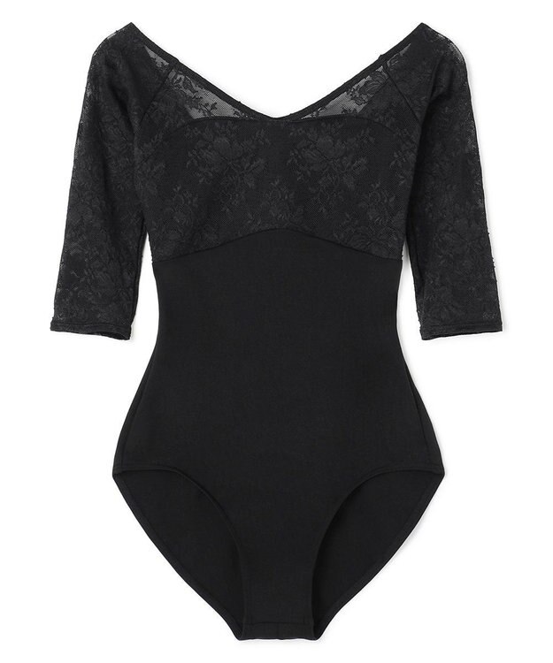 Chacott ６分袖レオタード ブラック