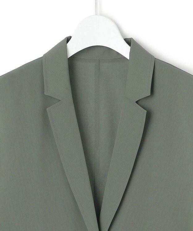 23区 L 【洗える】ライトシアーマットクロス ジレ カーキ系