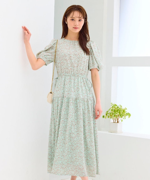 Feroux サマープリント ワンピース ライトグリーン系1
