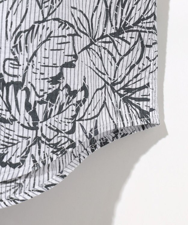 JOSEPH ABBOUD 【サスティナブルな麻混】コットンリヨセルリネンリーフプリント 半袖シャツ ネイビー系6