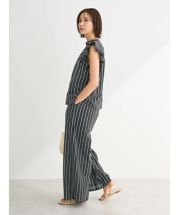 Green Parks ・ＥＬＥＮＣＡＲＥ　ＤＵＥ　ストライプワイドパンツ Black