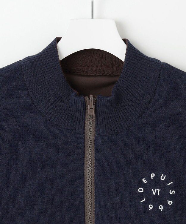 23区GOLF 【MEN】リバーシブルニットブルゾン ターコイズブルー系2