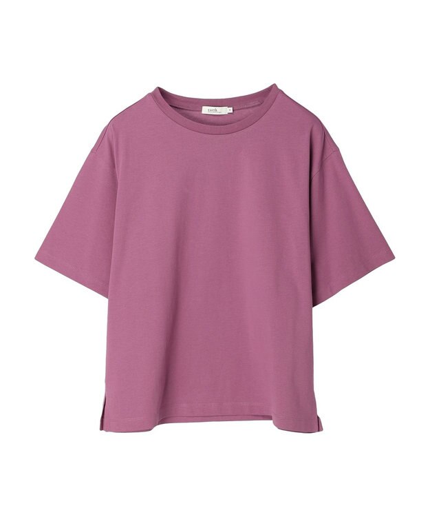 earth music&ecology ＢＯＸシルエットＴ（汗じみ防止） Purple