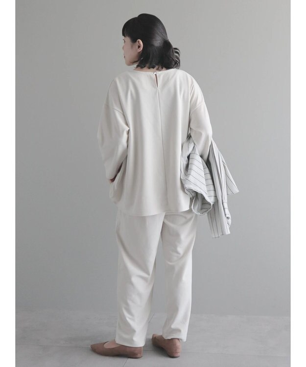 CRAFT STANDARD BOUTIQUE ８分丈ウエストタックオールインワン Ivory