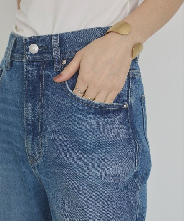 WEGO 【ANGIE VINTAGE/SMLサイズ展開】ワイドストレートデニムパンツ ブルー