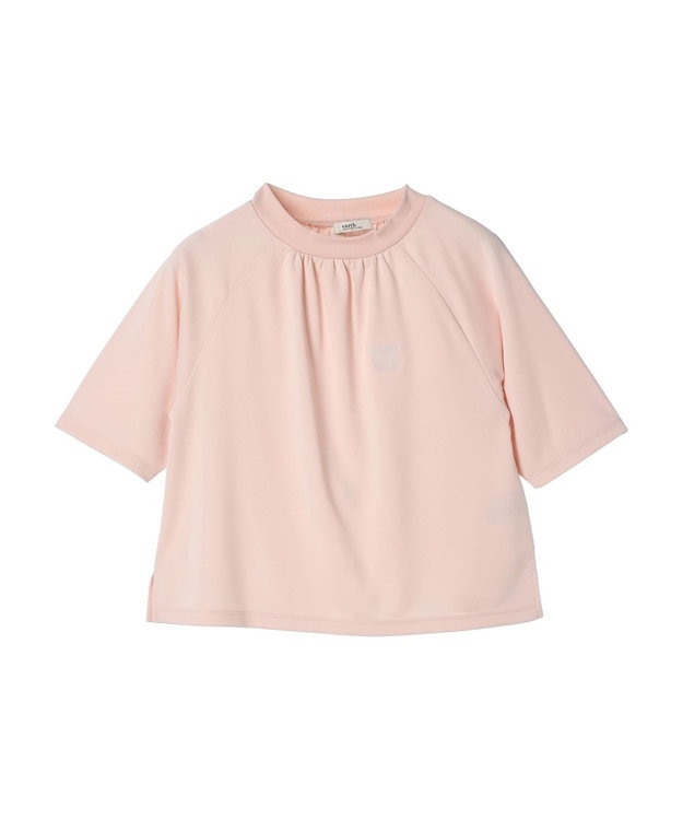 earth music&ecology スポーティー刺繍ロゴＴ Pink Orange