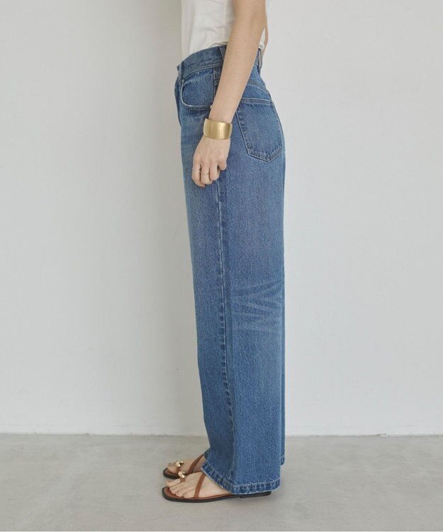WEGO 【ANGIE VINTAGE/SMLサイズ展開】ワイドストレートデニムパンツ ブルー