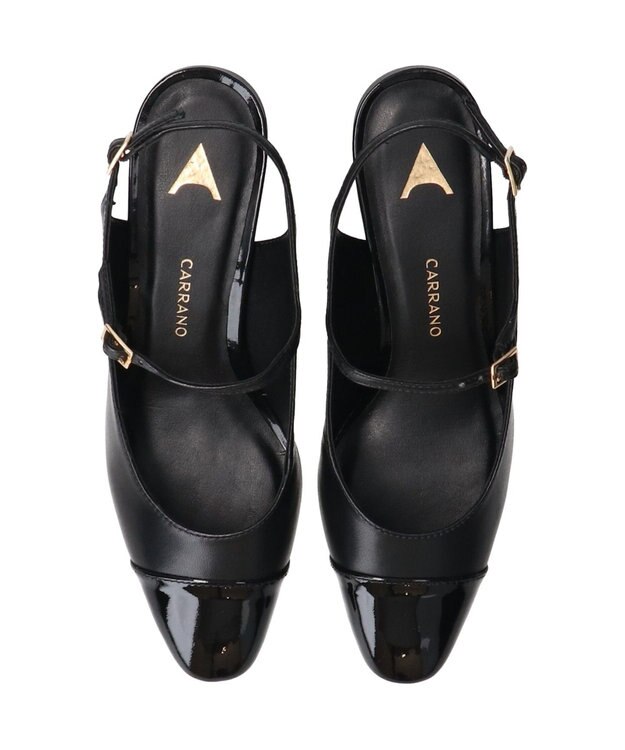 INTER-CHAUSSURES 【CARRANO】ワンストラップバックバンドパンプス ブラック