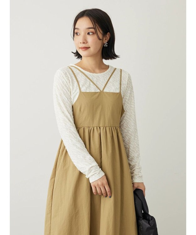 Green Parks ・ＥＬＥＮＣＡＲＥ　ＤＵＥ　バルーンキャミワンピース Beige