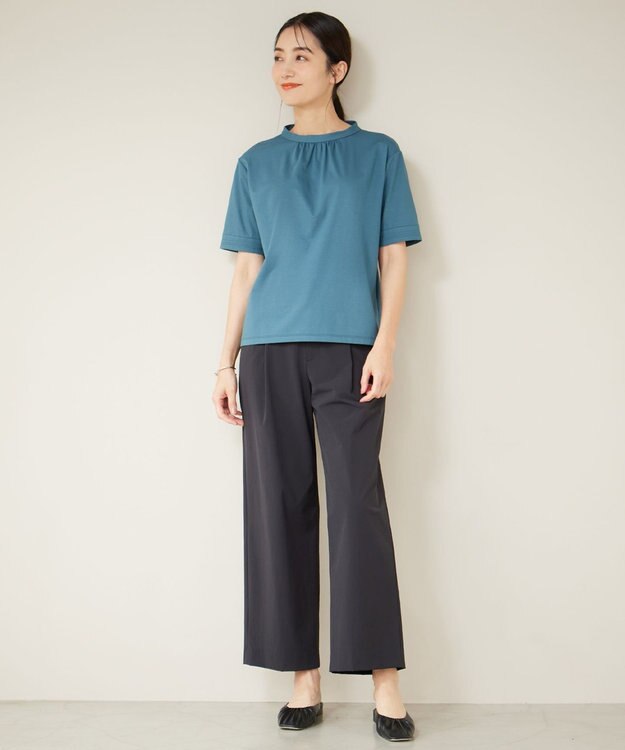 J.PRESS LADIES L 【洗える・撥水・接触冷感】アウトフィッター ワイド パンツ ブラック系