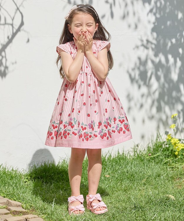 ANY KIDS 【WEB限定柄有】総柄 サマー ワンピース 【WEB限定】ピンク系イチゴ