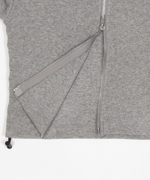 WEGO リブジップパーカー 杢グレー