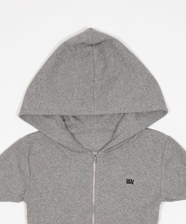 WEGO リブジップパーカー 杢グレー