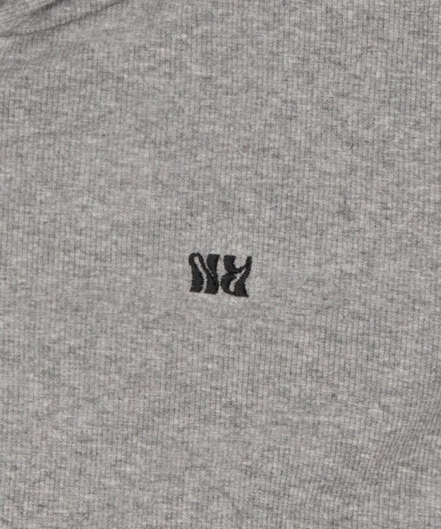 WEGO リブジップパーカー 杢グレー