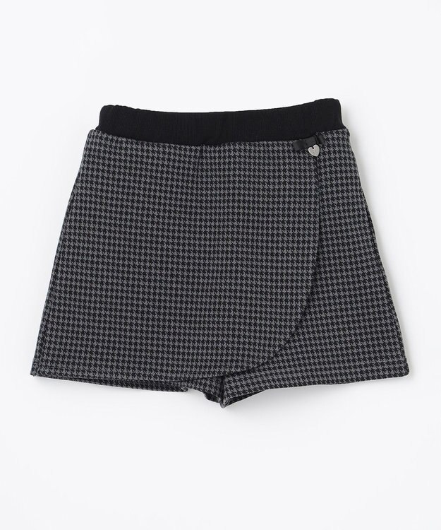 組曲 KIDS 【110-140㎝】ハウンドトゥースラップ キュロット チャコールグレー系3