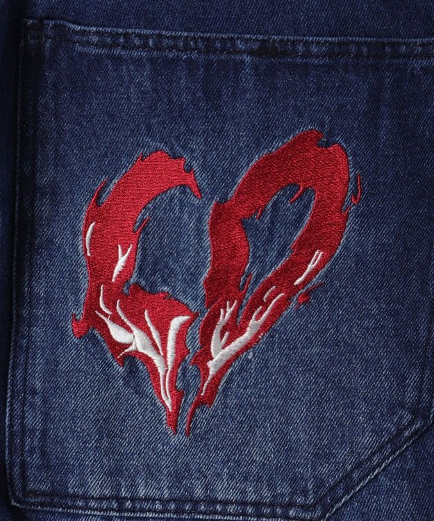 WEGO グラフィックデニムパンツ デニム中濃加工色