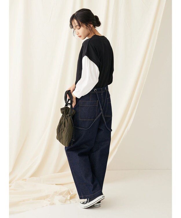 CRAFT STANDARD BOUTIQUE ９分袖ショルダータックプルオーバー Black