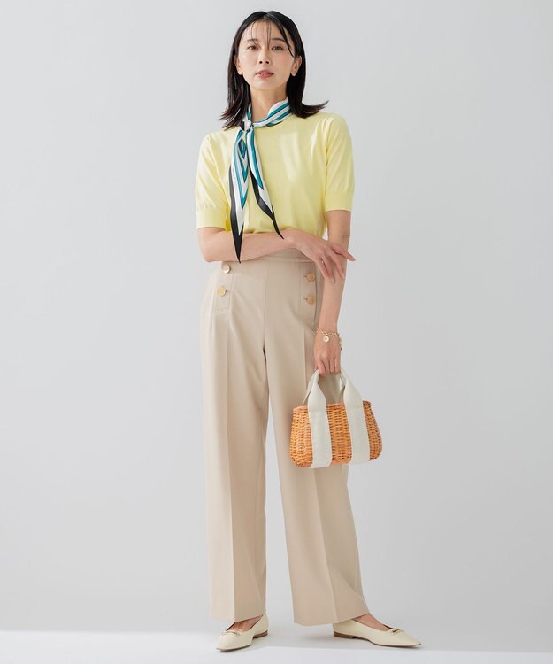 23区 【CLASSY.6月号掲載】ストライプ ダイヤ スカーフ マリンブルー