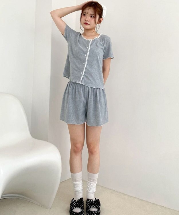 WEGO ワンカラーセットアップルームウェア グレー