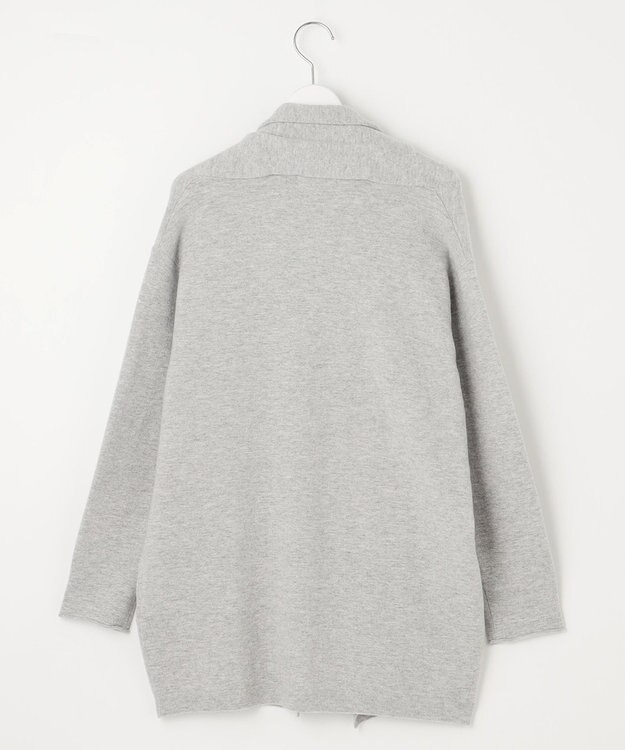 自由区 【洗える】ソフトウールハイゲージ カーディガン グレーメランジ