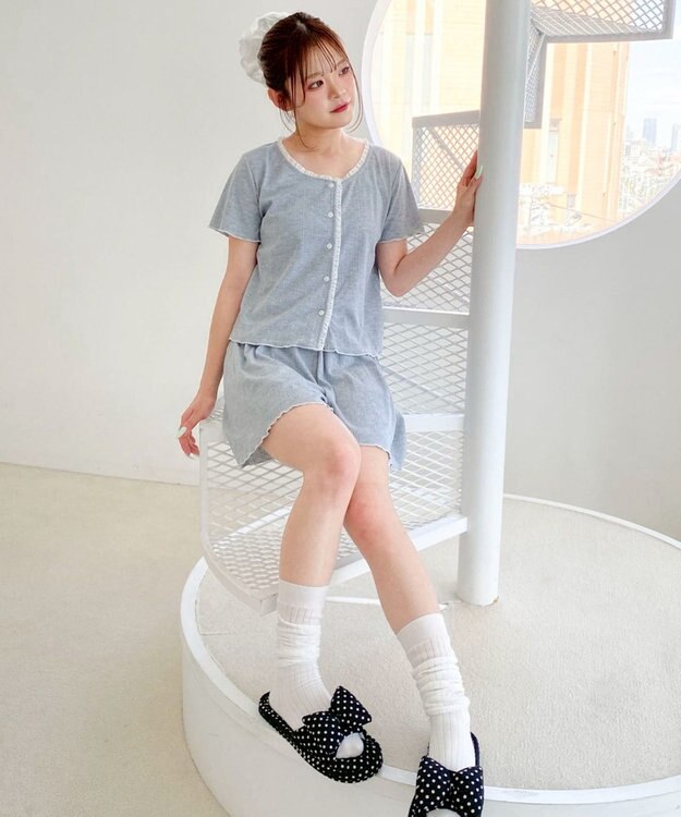 WEGO ワンカラーセットアップルームウェア グレー