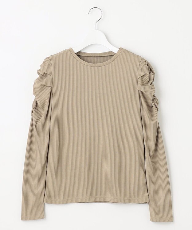 Feroux 【ONWARD CROSSET MAG掲載】ギャザースリーブ プルオーバー ベージュ系