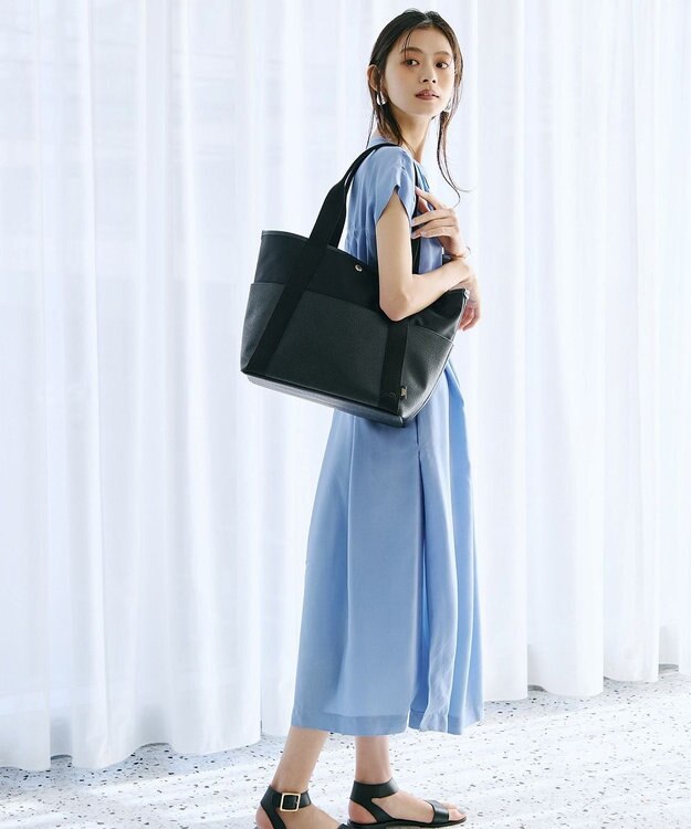 TOPKAPI 【Breath TOPKAPI】【TOPKAPI × 藤本美貴さんコラボ】スコッチグレイン 10ポケット トートバッグ L/マザーズバッグ/撥水 ブラック