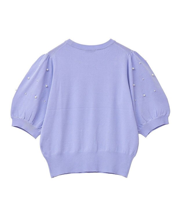 earth music&ecology パールスリーブニットプルオーバー Lavender