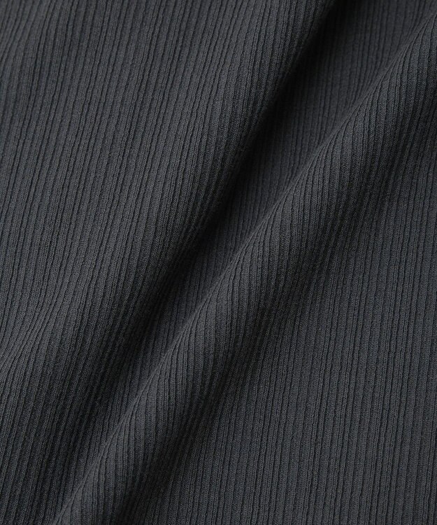 earth music&ecology フリルカットリブカーディガン Charcoal Gray