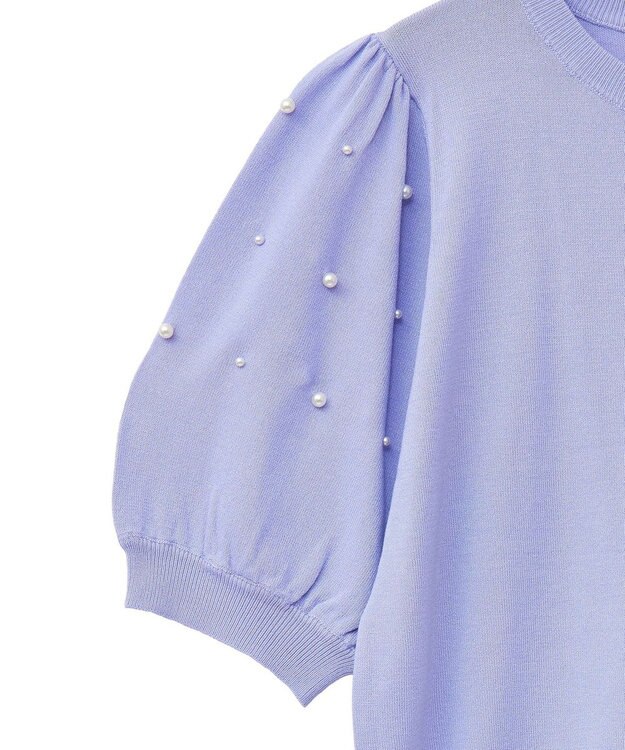 earth music&ecology パールスリーブニットプルオーバー Lavender
