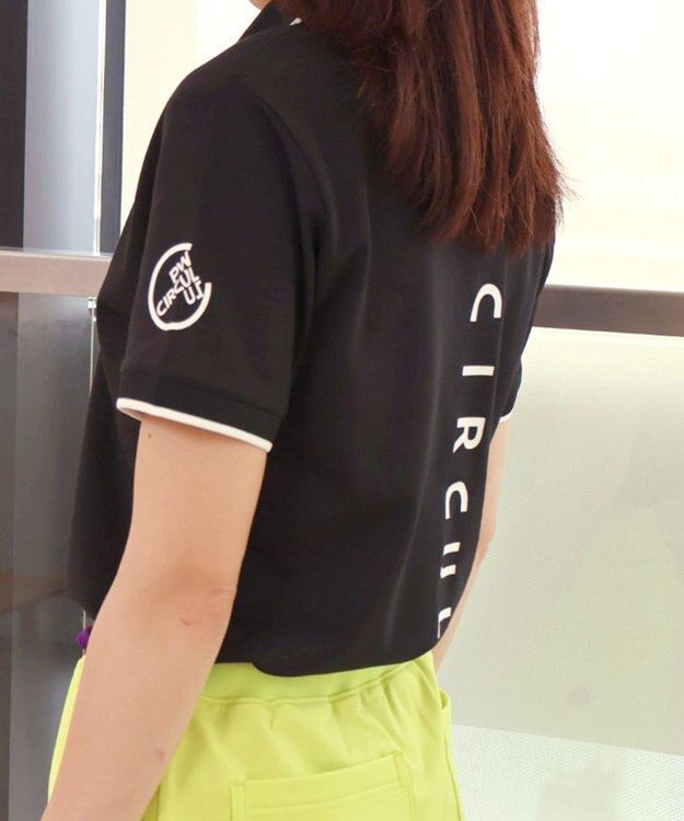 PW CIRCULUS 【WOMEN】【吸汗速乾/ストレッチ/UVケア】ベーシックカノコ スキッパー ポロシャツ ゴルフウェア レディース ブラック