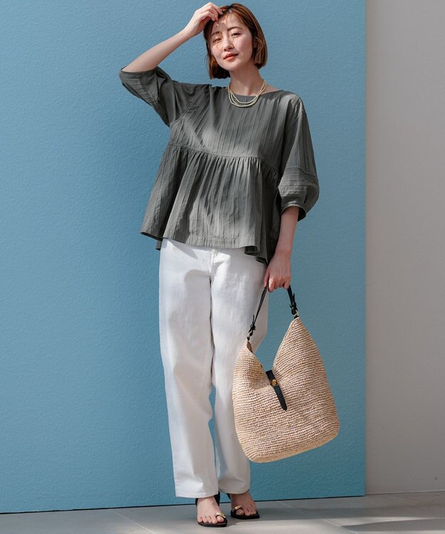 23区 【CLASSY.6月号掲載/洗える】23区DENIM コクーンシルエット パンツ [WEB限定]ホワイト系