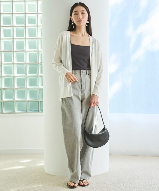 UNFILO 【UNFILO DENIM】撥水 カーブワイドデニム アイスグレー