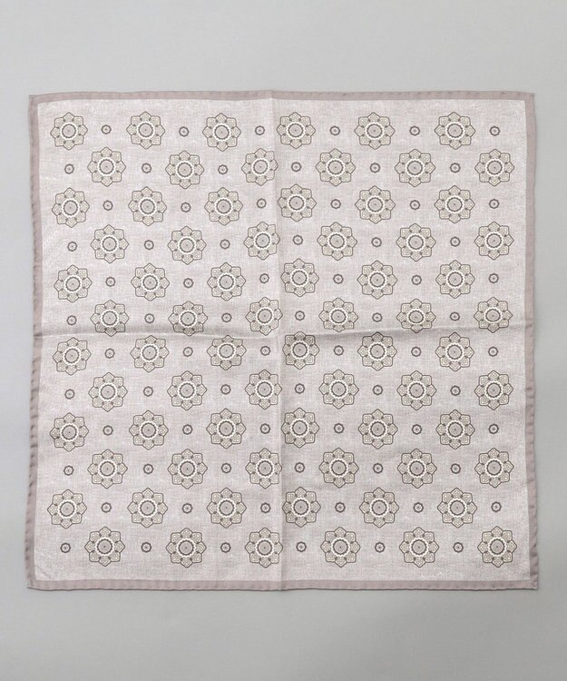 GOTAIRIKU 日本製【シルク100％】オリジナル柄チーフ グレー系8