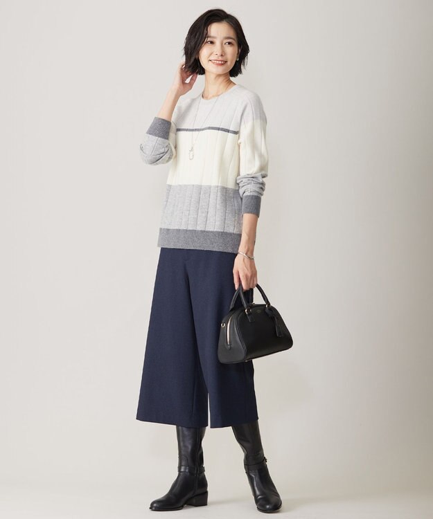 J.PRESS LADIES S 【WEB限定カラーあり・洗える】ツムギート flannel キュロット パンツ ネイビー系