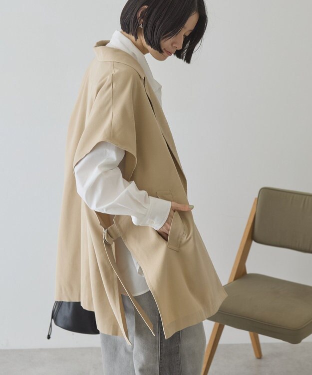 AMERICAN HOLIC 【花粉防止加工】サイドスリットベスト Beige