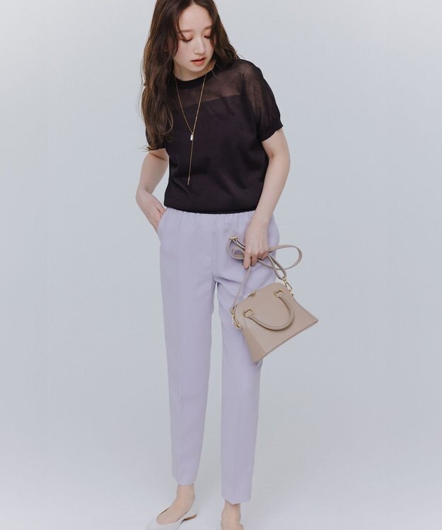 23区 【洗える】シャイニーシアー ドルマン ニット ダークブラウン系