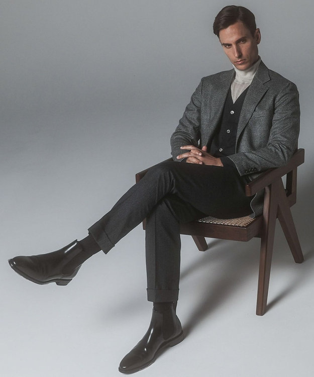 GOTAIRIKU 【DELFINO】ナポリジオメトリックツイード ジャケット_グレー ライトグレー系8