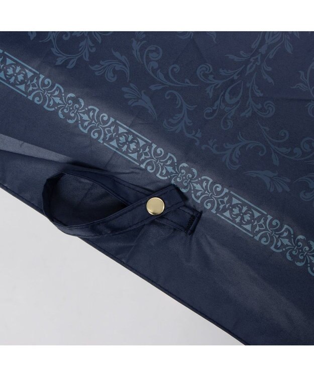 UNBILLION カシュネ cachenez /【晴雨兼用　日傘　UVカット率・遮光率100％生地使用 】PUエパヌイールアラベスクミニ折りたたみ傘 ネイビー