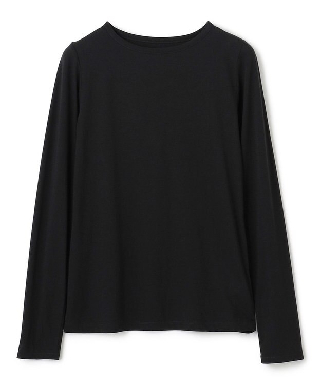 uncrave アルビニスタシフォン ボートネック カットソー（uncrave STANDARD） ブラック