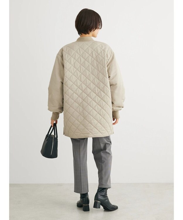 Green Parks 撥水加工　中綿キルトミドル丈コート Light Beige