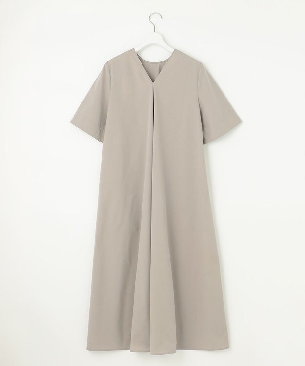 UNFILO 【洗える/軽量】FINE MOVE Aラインワンピース グレージュ
