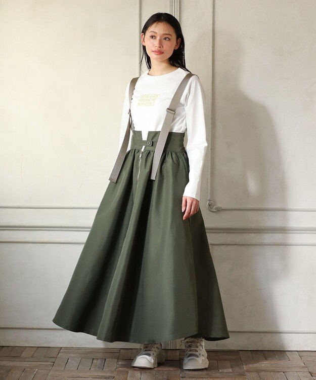 Green Parks ・ＤＯＵＢＬＥ　ＦＬＡＧＳ　サスペンダーミリタリースカ Khaki