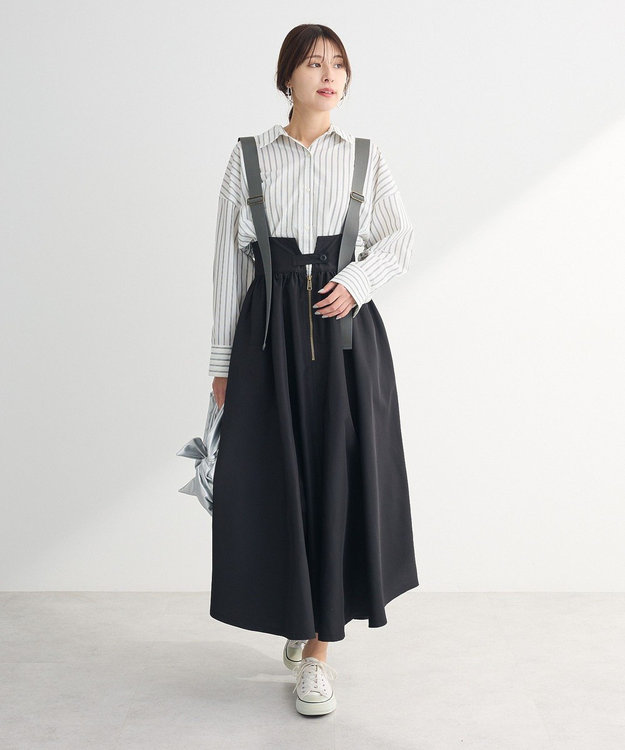 Green Parks ・ＤＯＵＢＬＥ　ＦＬＡＧＳ　サスペンダーミリタリースカ Black