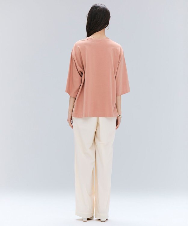 BEIGE， 【洗える・GLOW ８月号掲載】S.BABILA / スリットネックオーバーサイズTシャツ Sunset