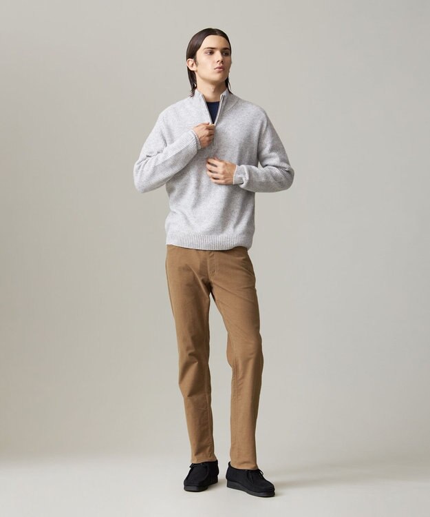 J.PRESS MEN 【KING SIZE】【Cash Lamb’s Wool】ハーフジップニット ライトグレー系